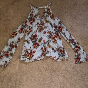 long sleeve floral blouse